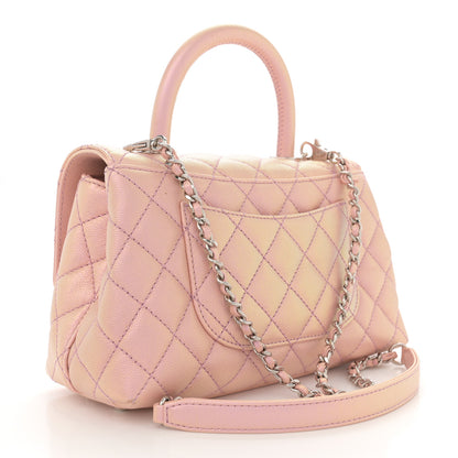 Chanel Iridescent Caviar Quilted Mini Coco Handle Flap Pink 3 of 11