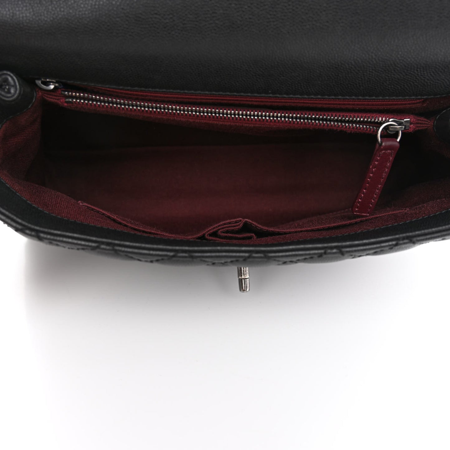 Caviar Quilted Medium Coco Handle Flap Black