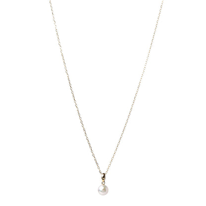 Mikimoto 18K Yellow Gold Akoya Pearl 7mm Pendant Necklace 1 of 6