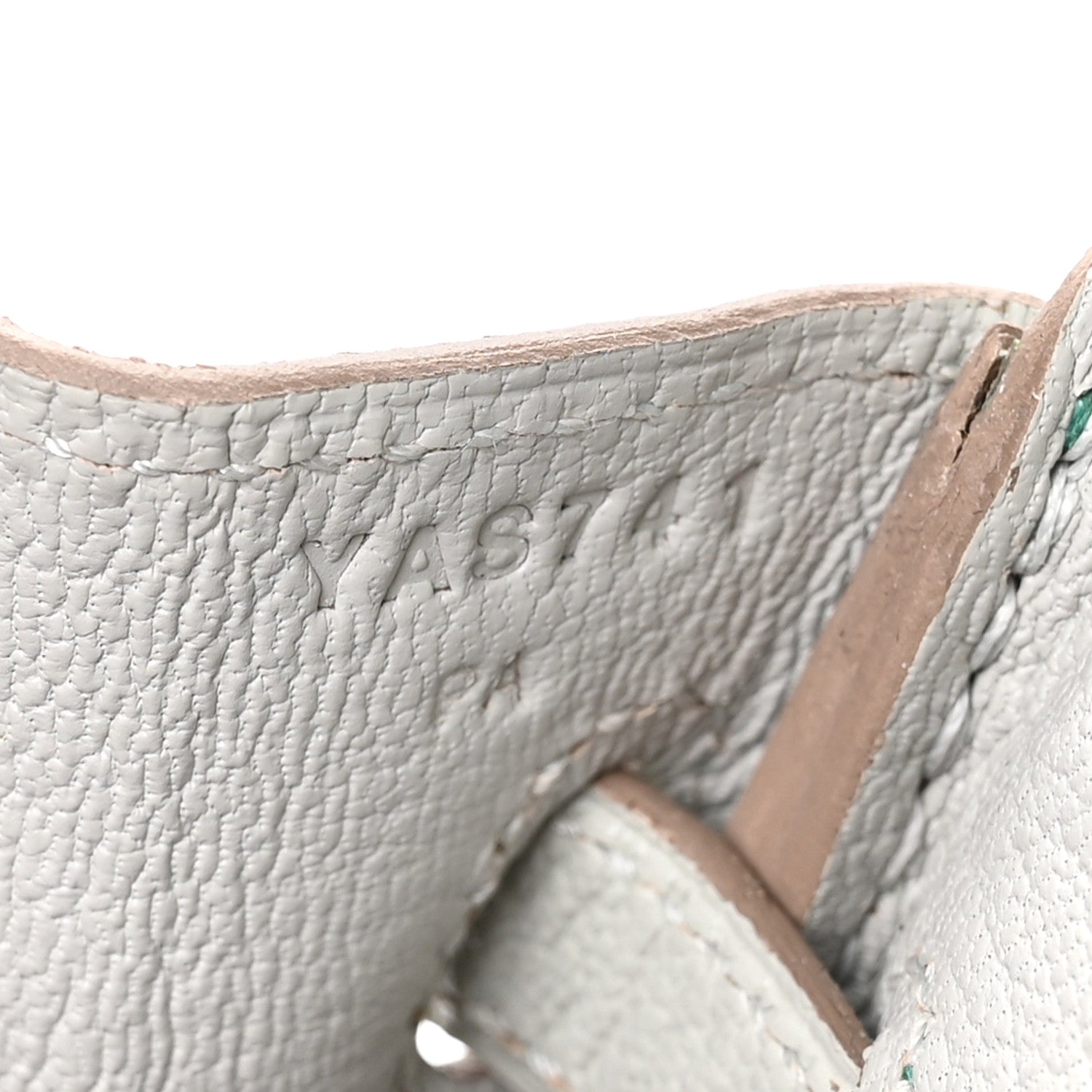 Hermes Chevre Mysore Horseshoe Birkin 25 Vert Vertigo Gris Perle 7 of 11