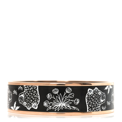 Hermes Enamel Printed Wide Les Léopards Bracelet 70 Positif Negatif 1 of 6