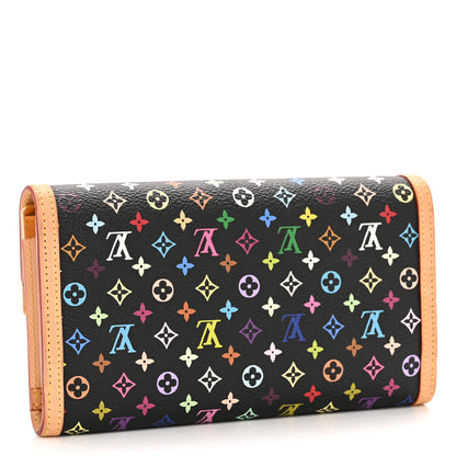 Louis Vuitton Monogram Multicolor Porte Tresor International Wallet Black 3 of 10