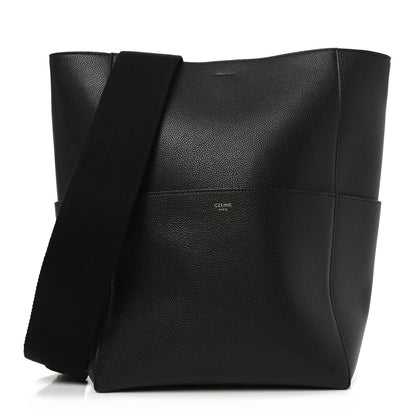 Celine Soft Grained Calfskin Sangle Bucket Bag Black 1 of 9