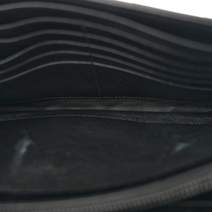 Saint Laurent Grain De Poudre Matelasse Chevron Monogram Monochrome Chain Wallet Black 5 of 13