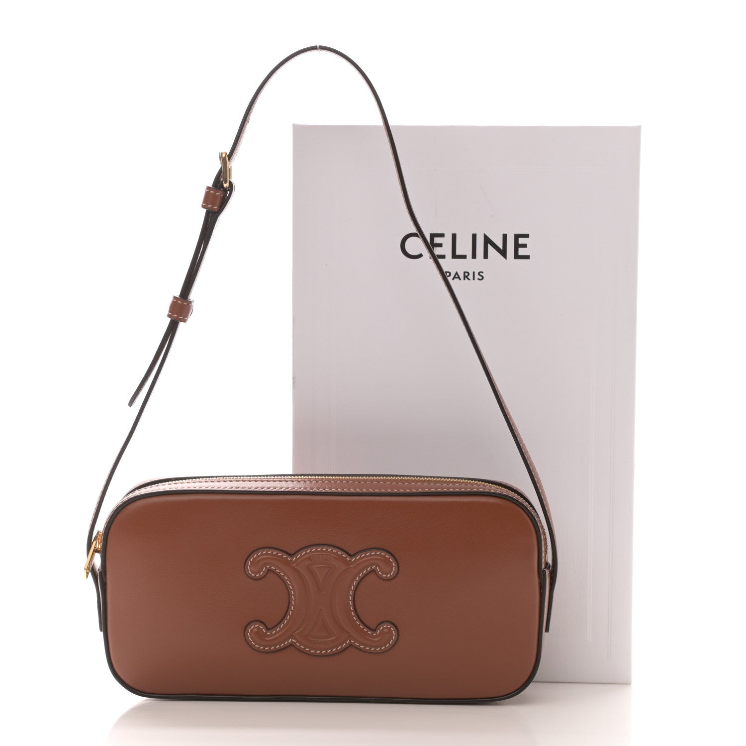 Celine Smooth Calfskin Cuir Triomphe Mini Camera Shoulder Bag Tan 9 of 9