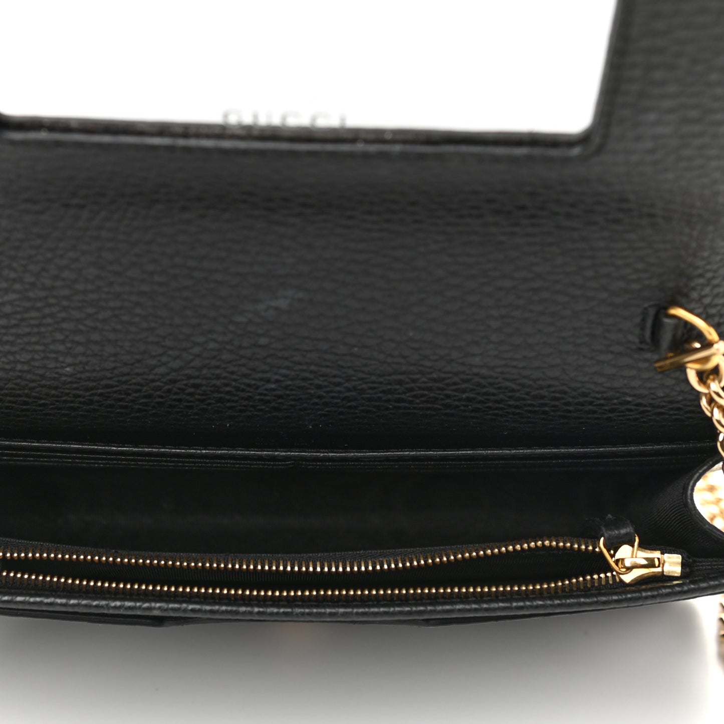 Calfskin Mini GG Marmont Chain Wallet Black