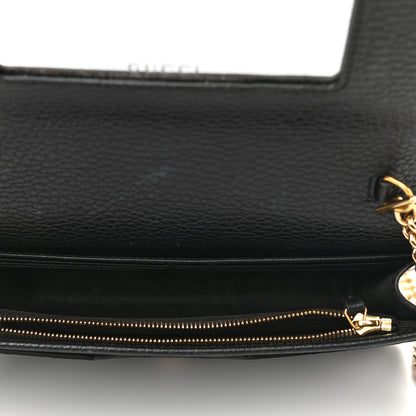 Gucci Calfskin Mini GG Marmont Chain Wallet Black 5 of 12