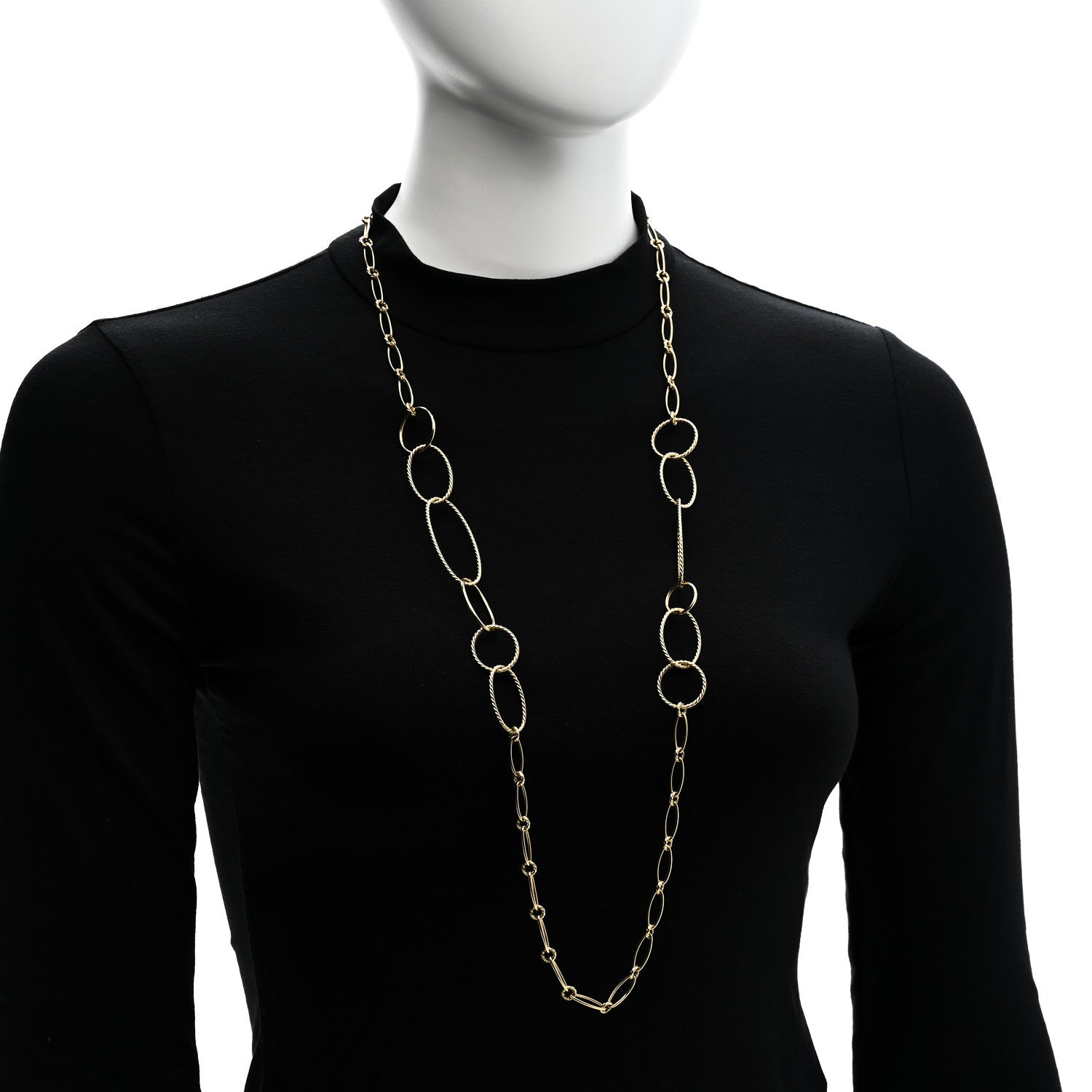 David Yurman 18K Yellow Gold Mobile Link Chain Necklace 36" 2 of 4