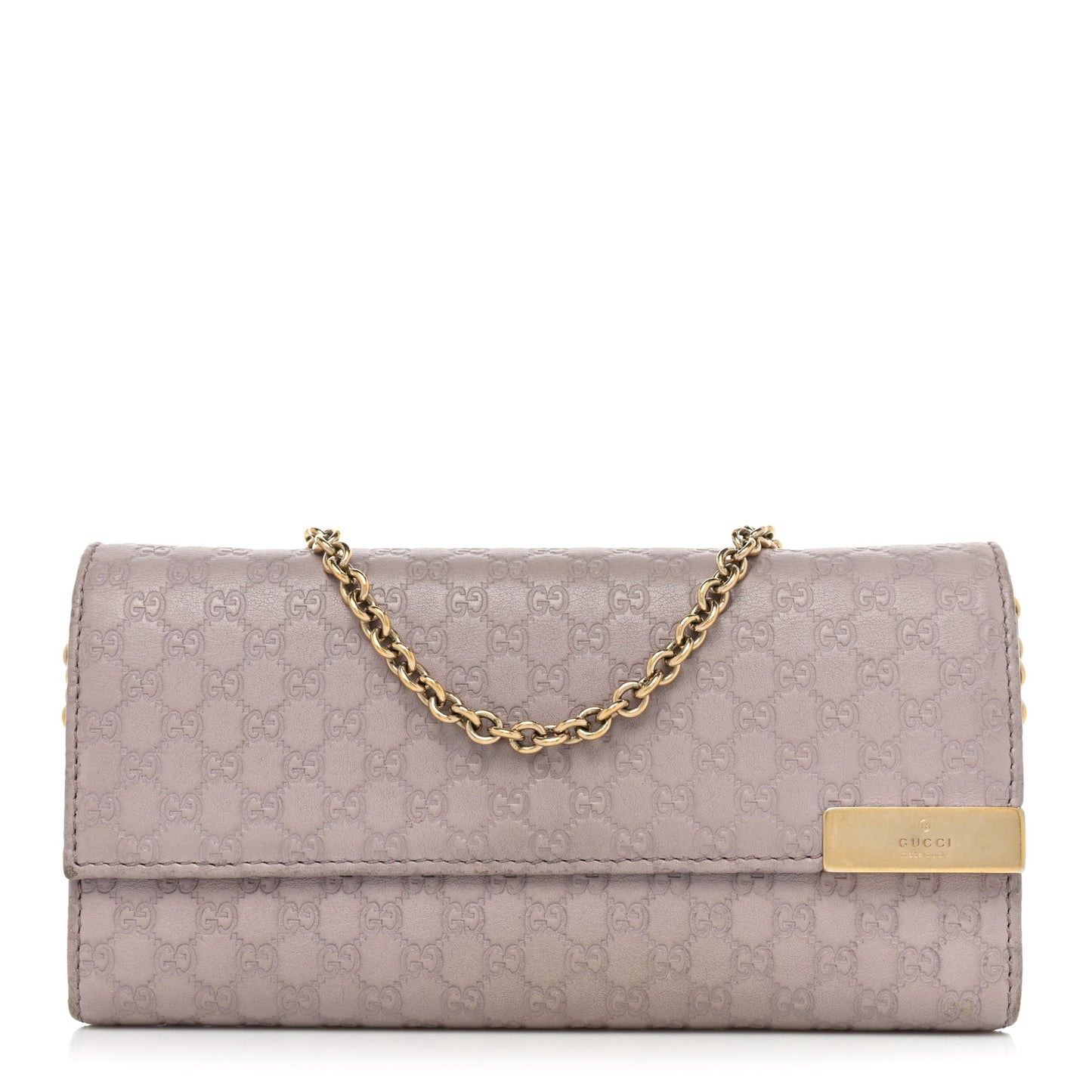 Soft Microguccissima Dice Chain Wallet Mauve