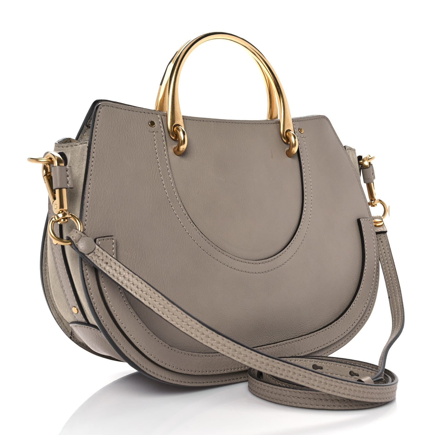 Chloe Calfskin Suede Medium Pixie Shoulder Bag Motty Grey 3 of 9