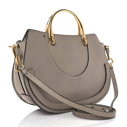 Chloe Calfskin Suede Medium Pixie Shoulder Bag Motty Grey 3 of 9