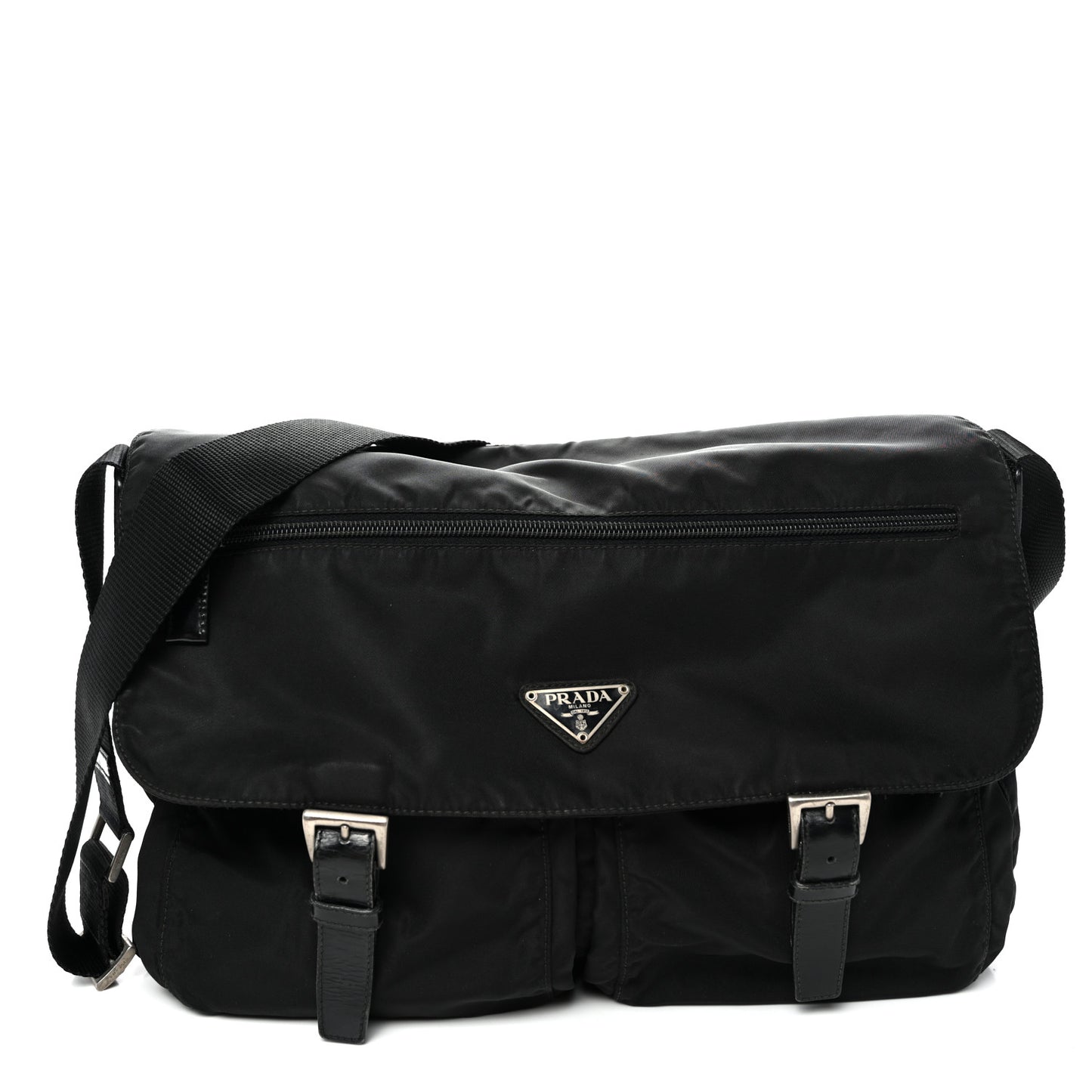 Nylon Vela Sport Messenger Bag Black