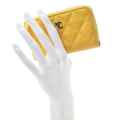 Chanel Caviar Quilted Key Holder Case Yellow 2 of 8