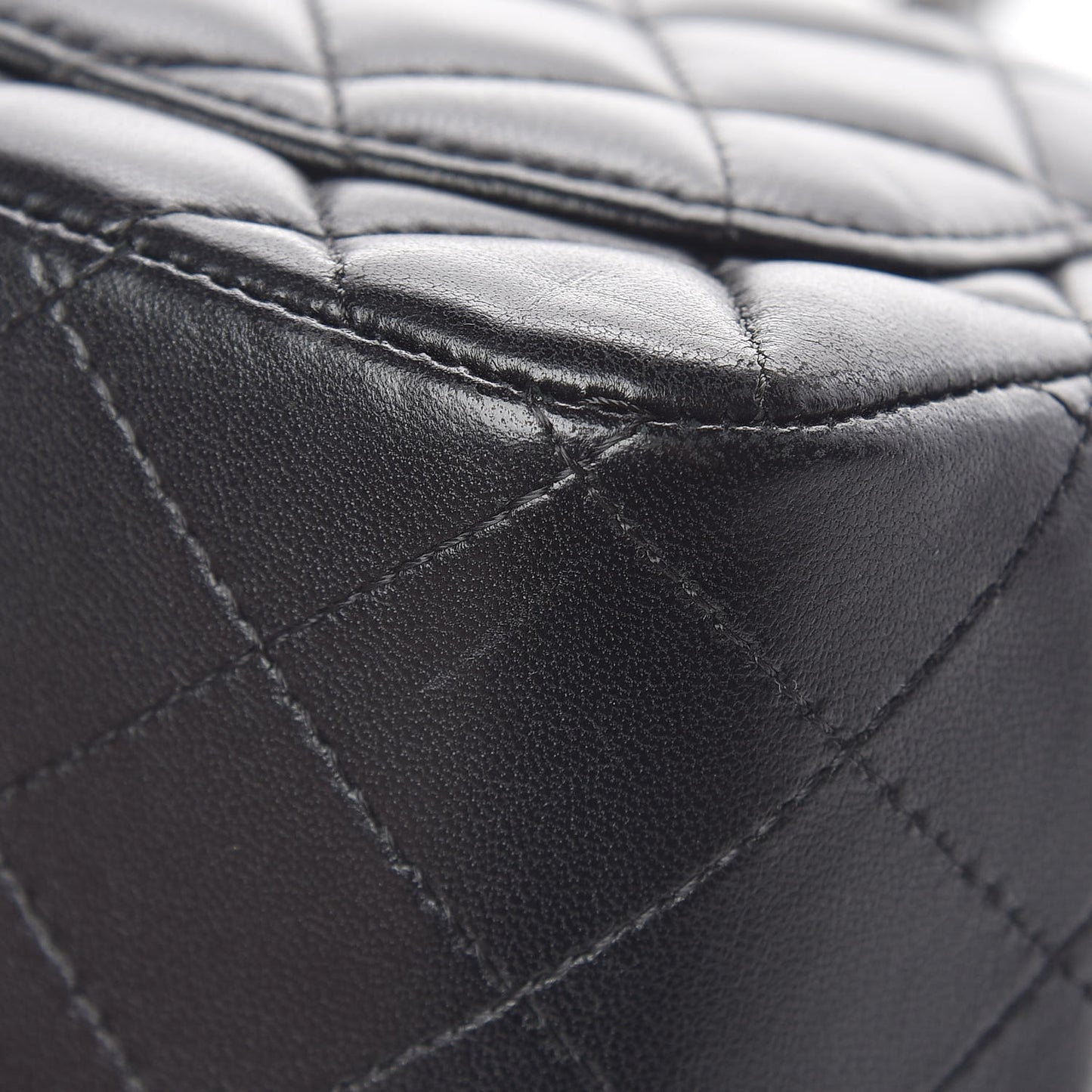 Lambskin Quilted Mini Square Flap Black