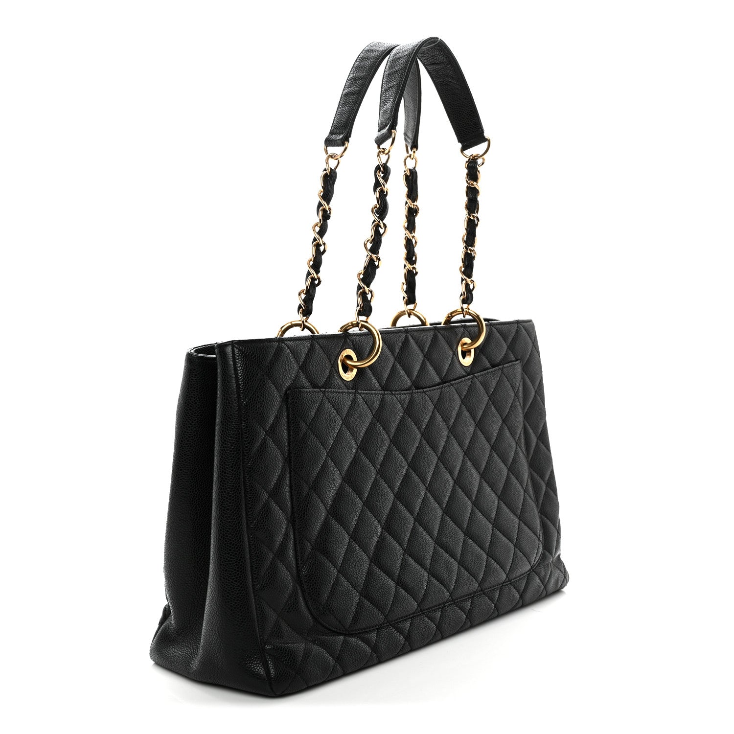 Chanel Caviar Quilted XL Grand Shopping Tote GST Black 3 of 12