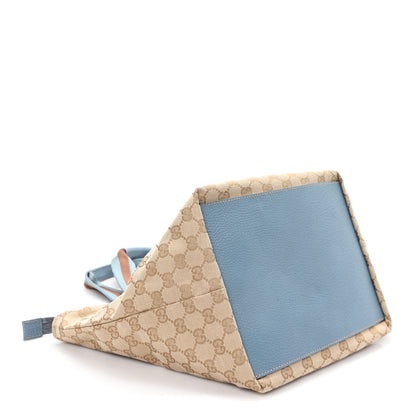 Gucci GG Monogram Medium Web Handle Bucket Tote Blue 4 of 10