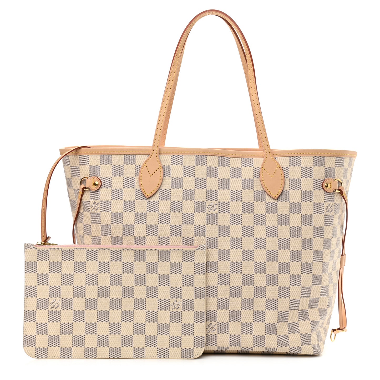 Damier Azur Neo Neverfull MM Rose Ballerine
