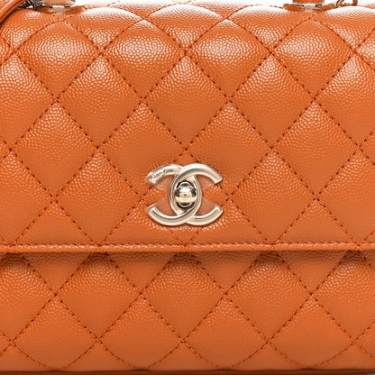 Chanel Caviar Quilted Mini Coco Handle Flap Light Brown 8 of 11