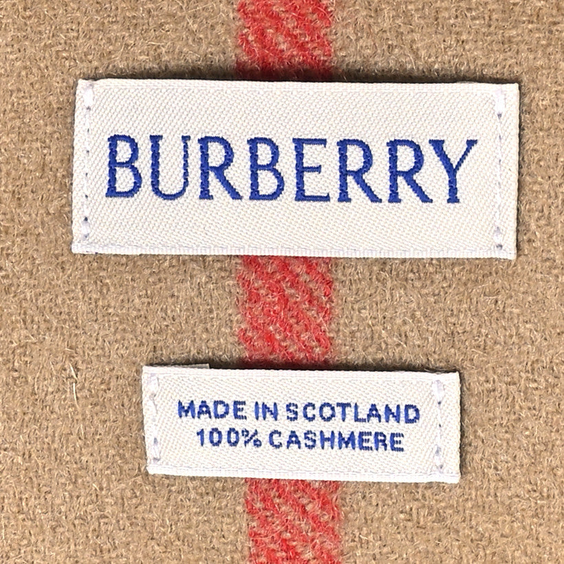 Burberry Cashmere Giant Check Fringe Scarf Archive Beige 1821332