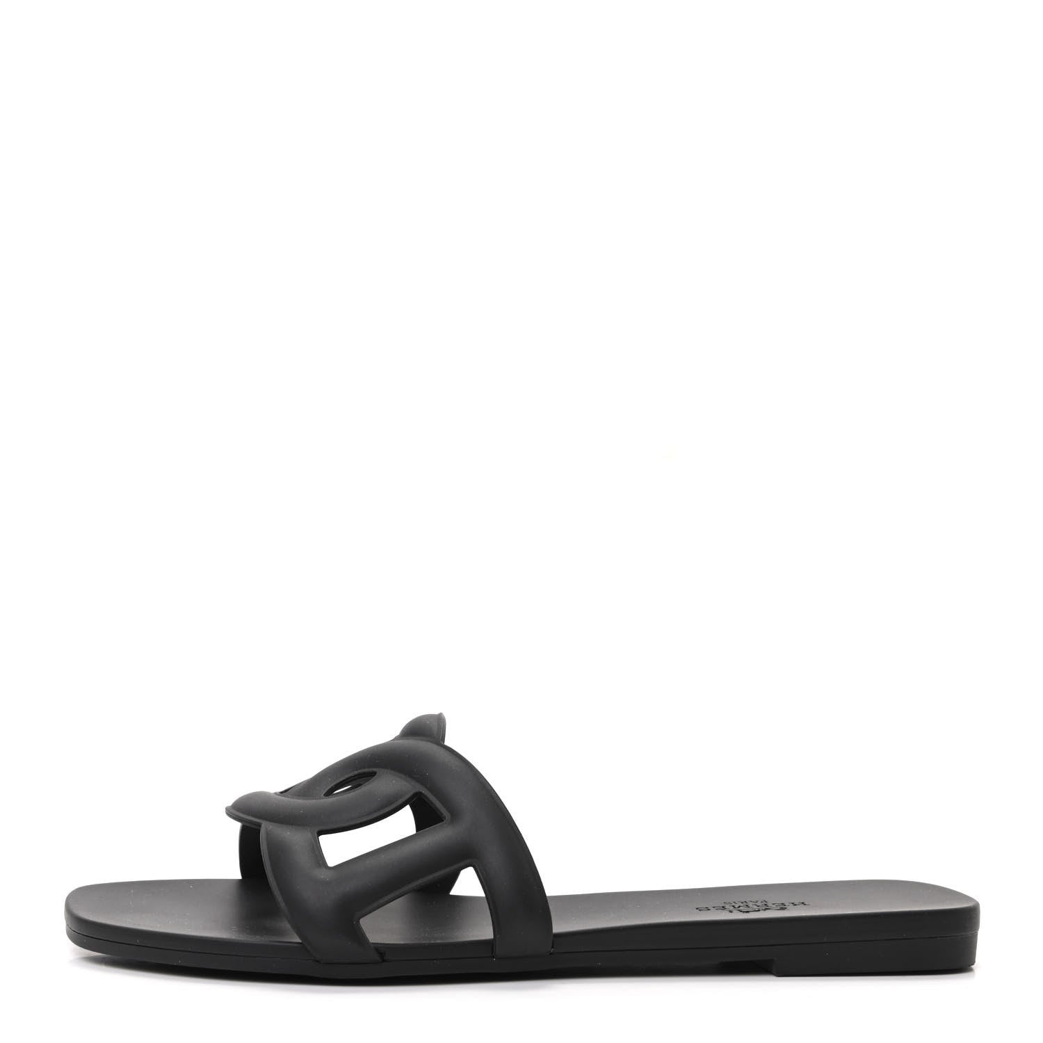 Hermes Rubber Aloha Sandals 36 Black 1 of 8