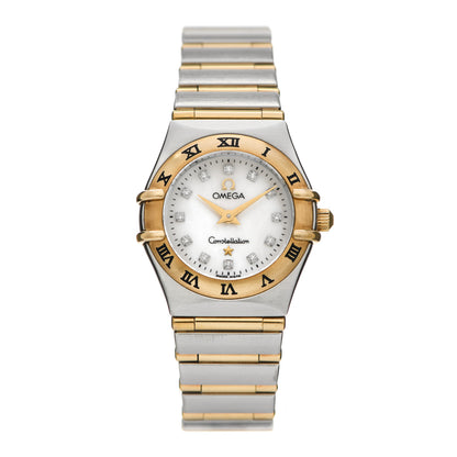 Omega Stainless Steel 18K Yellow Gold Diamond Mother of Pearl 22mm Constellation Quartz Watch 1262.75.00 1 of 5