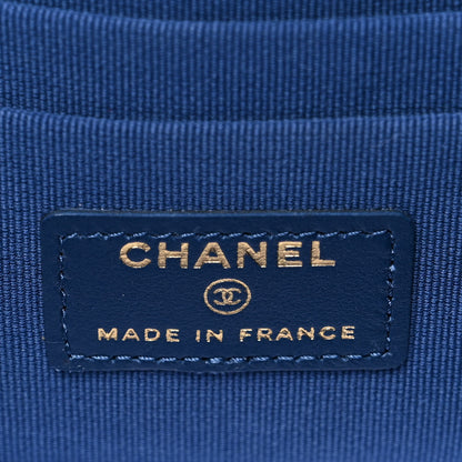 Chanel Lambskin Quilted Small Top Handle Vanity Case With Chain Dark Blue 5 of 10