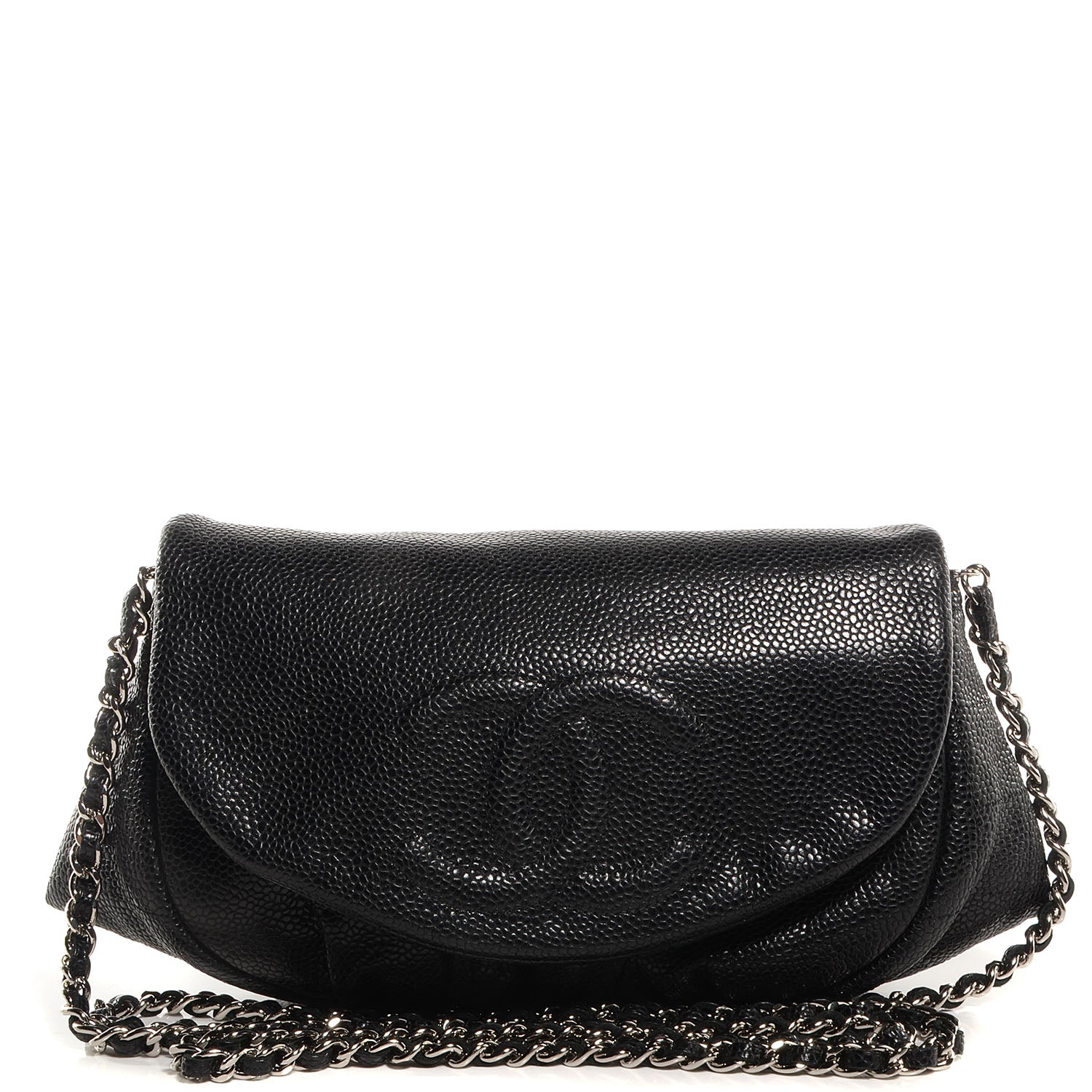 Chanel Caviar Half Moon Wallet On Chain WOC Black 1 of 9