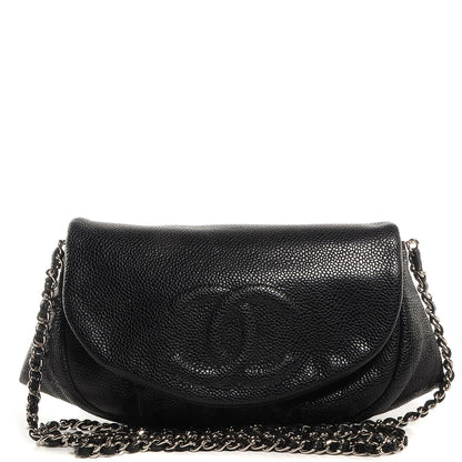 Chanel Caviar Half Moon Wallet On Chain WOC Black 1 of 9