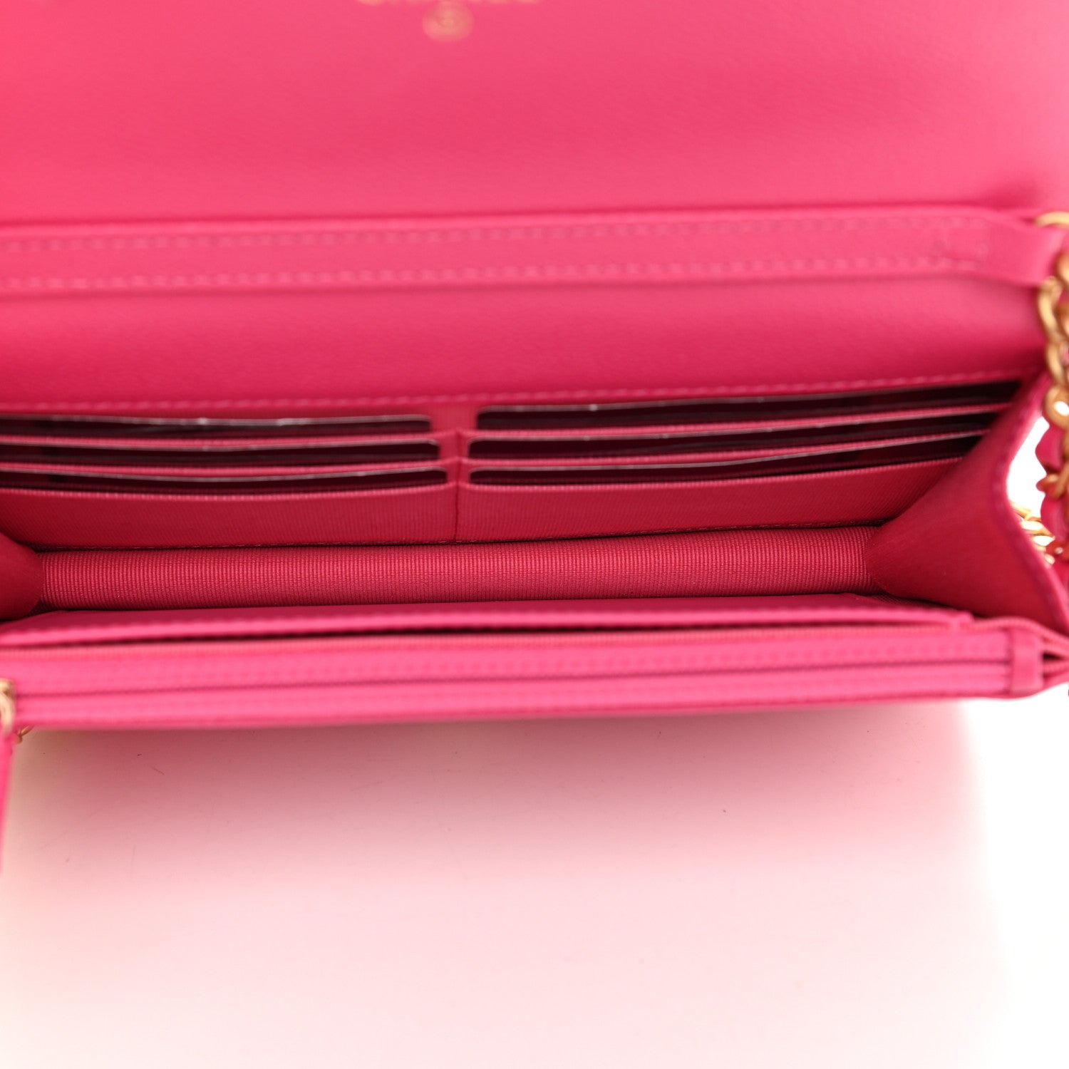Chanel Shiny Caviar Quilted Chain Melody Wallet On Chain WOC Dark Pink 5 of 10