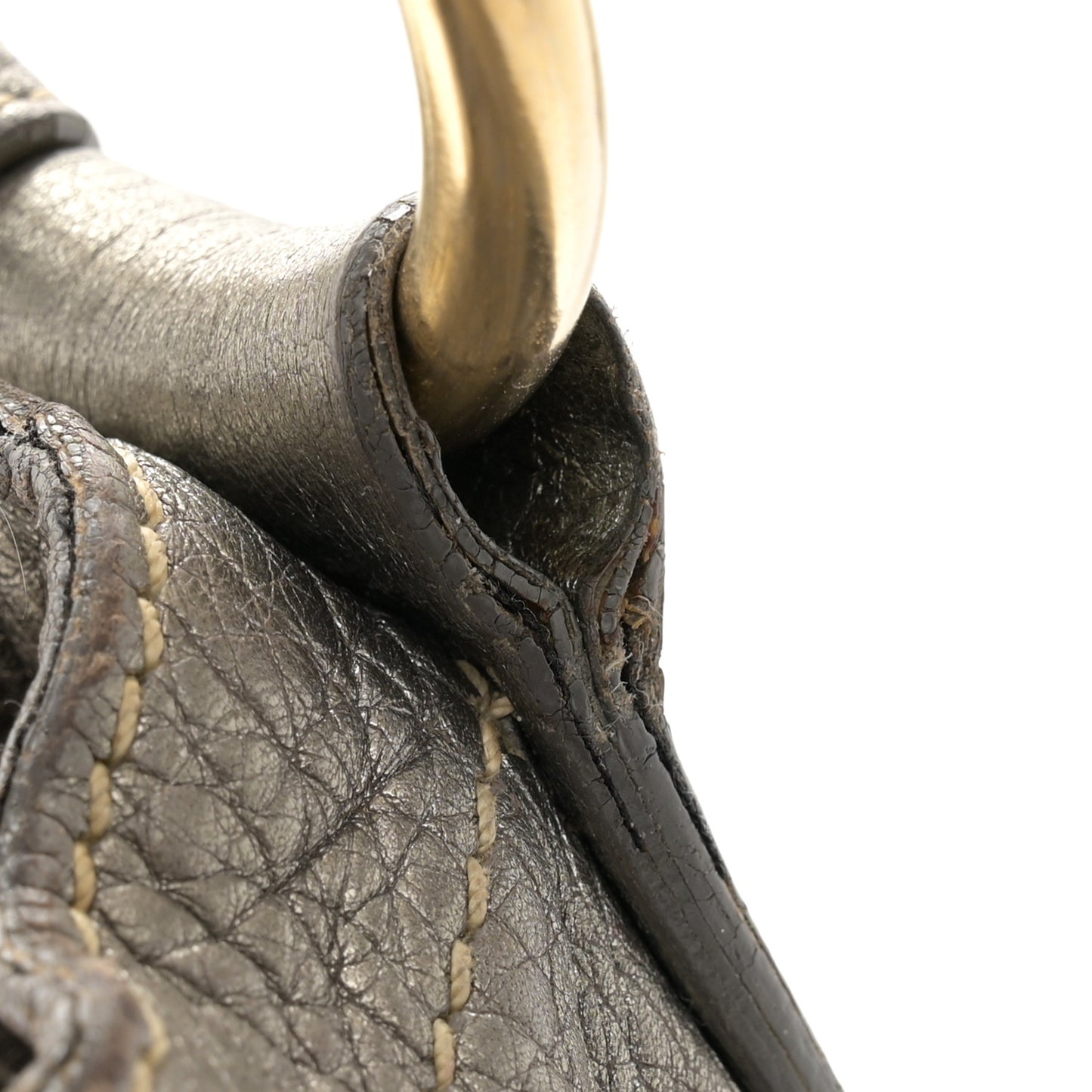 Metallic Vitello Daino Side Pocket Hobo Acciaio