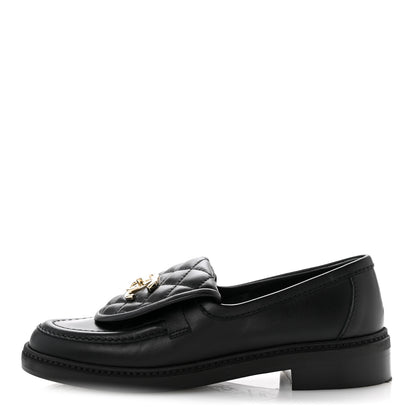 Chanel Lambskin Quilted CC Turnlock Loafers 36 Black 1 of 10