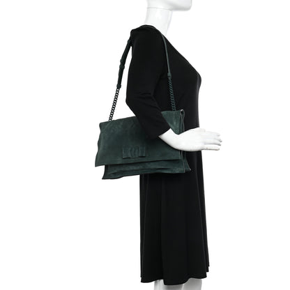 Salvatore Ferragamo Suede Calfskin Small Viva Bow Shoulder Bag Green 2 of 12