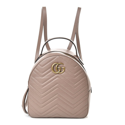 Gucci Calfskin Matelasse GG Marmont Backpack Porcelain Rose 1 of 15