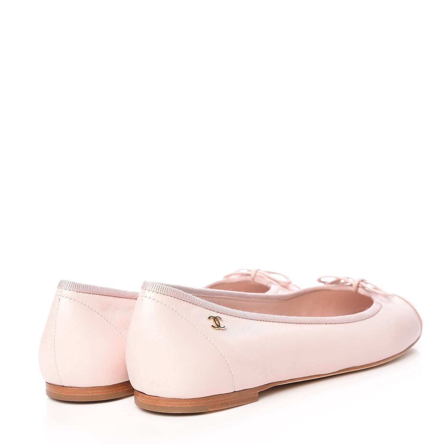 Chanel Lambskin Patent Cap Toe CC Ballerina Flats 37 Rose Clair 4 of 10