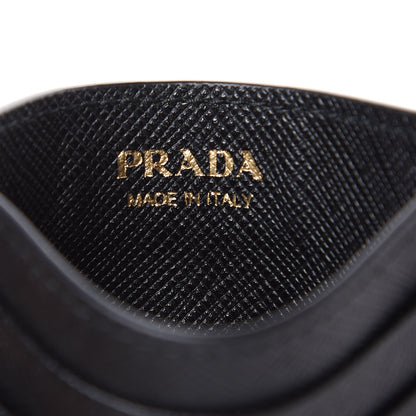Prada Saffiano Metal Card Holder Black 6 of 7