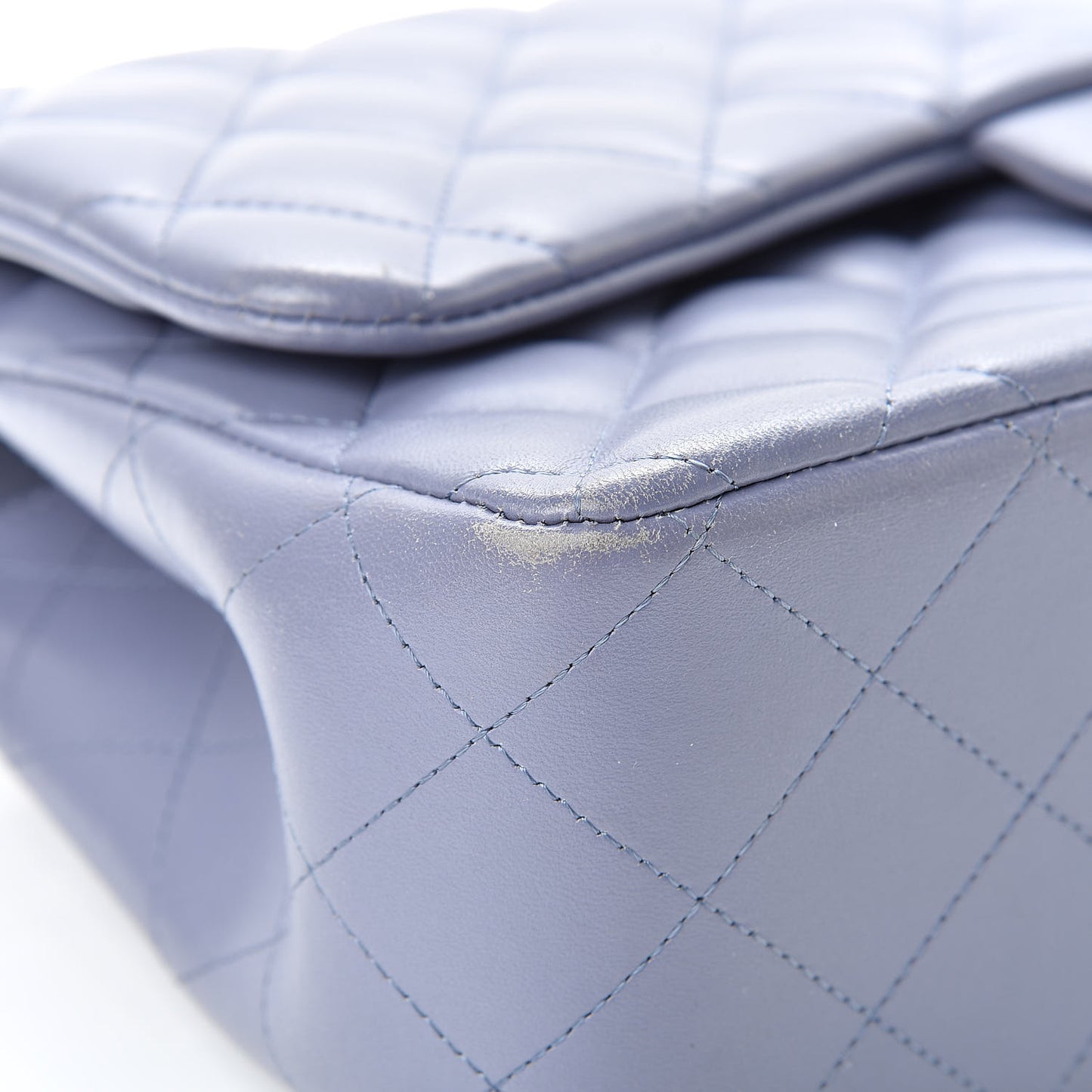 Lambskin Quilted Jumbo Double Flap Light Purple