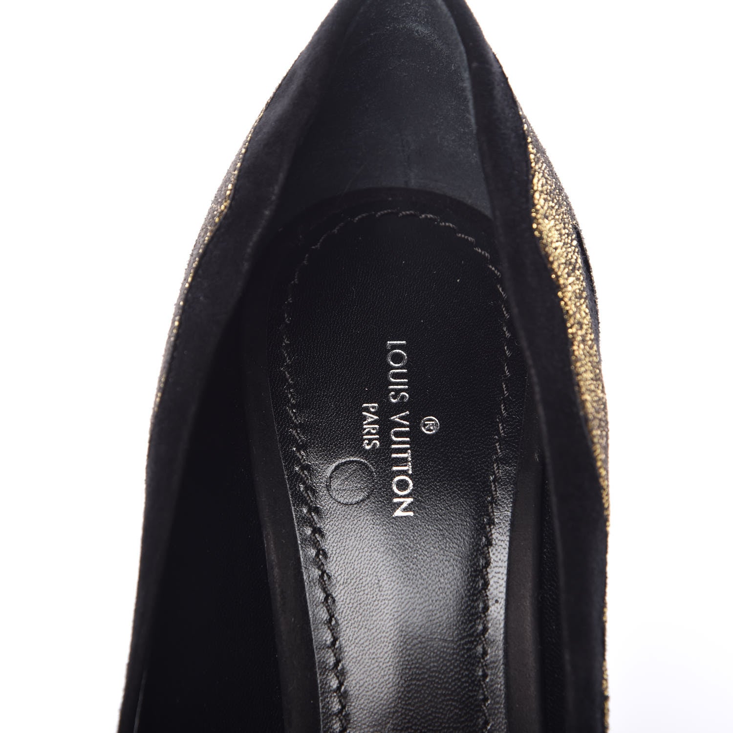 Louis Vuitton Suede Hypnotic Pump 38 Black Gold 7 of 8