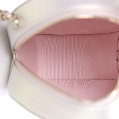 Chanel Iridescent Lambskin Quilted Round Clutch With Chain Ivory 5 of 11
