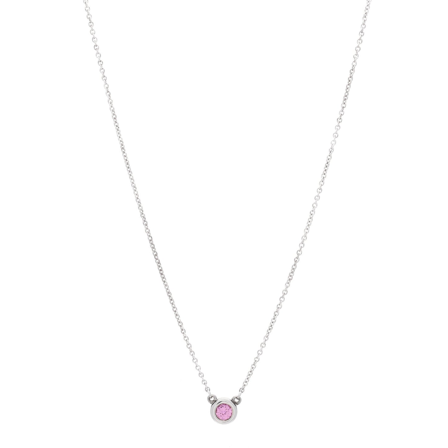 Sterling Silver Pink Sapphire Elsa Peretti Color By The Yard Necklace