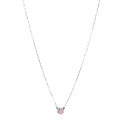 Tiffany Sterling Silver Pink Sapphire Elsa Peretti Color By The Yard Necklace 1 of 7