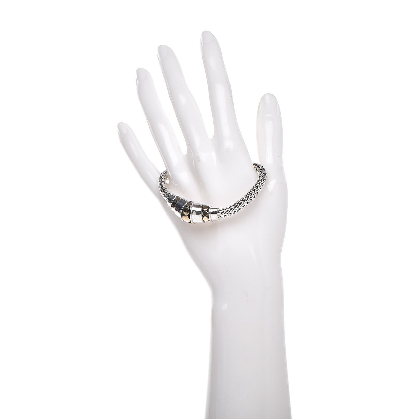 Sterling Silver 18K Yellow Gold Dot Deco Station Bracelet