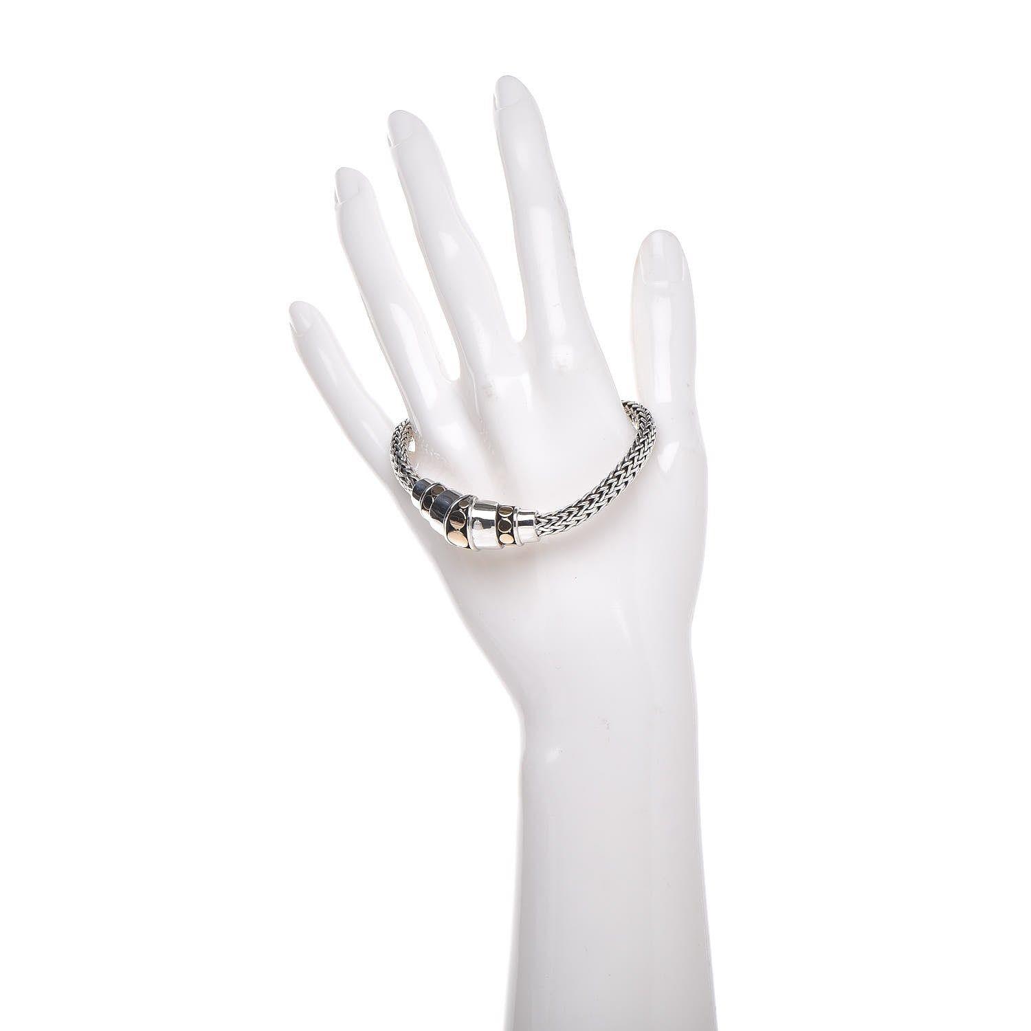 John Hardy Sterling Silver 18K Yellow Gold Dot Deco Station Bracelet 2 of 5