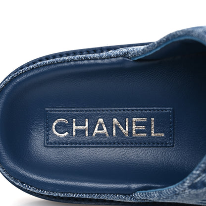 Chanel Denim CC Velcro Dad Chain CC Slide Sandals 37.5 Blue 9 of 11