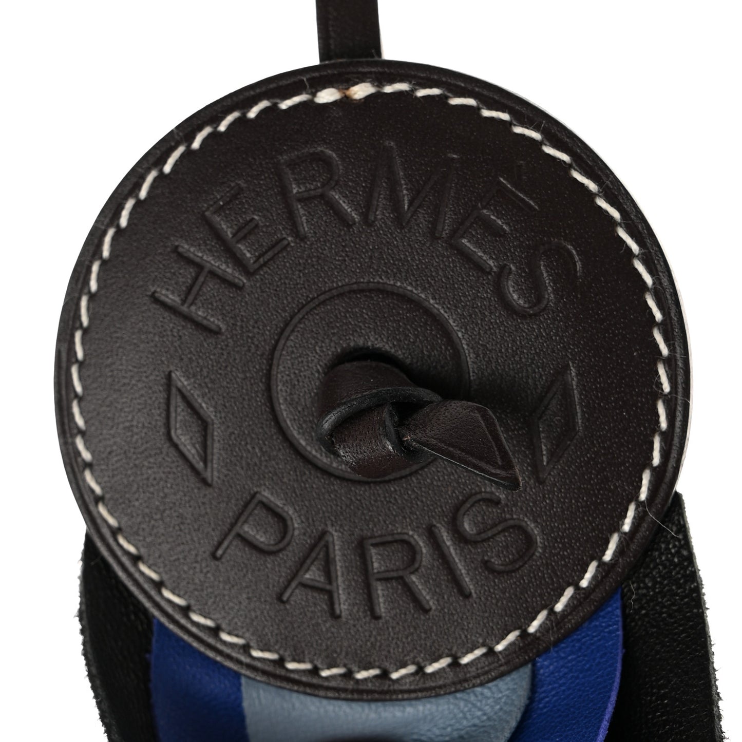 Hunter Cowhide Milo Lambskin Paddock Flot Bag Charm Bleu Electrique Bleu Lin Black