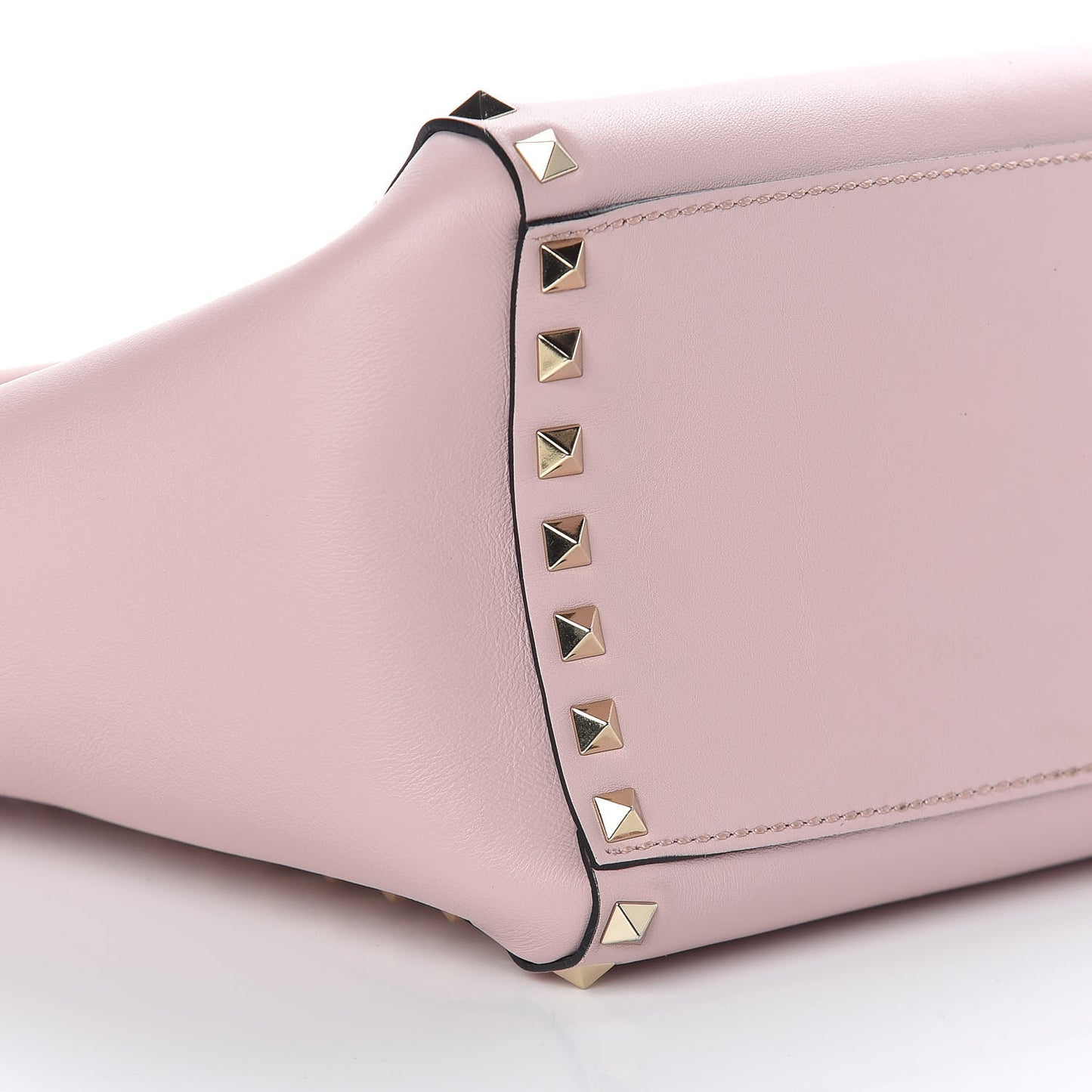 Vitello Small Rockstud Double Handle Tote Water Rose