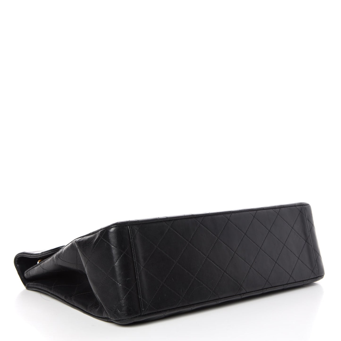 Lambskin Quilted XL Jumbo Single Flap Black