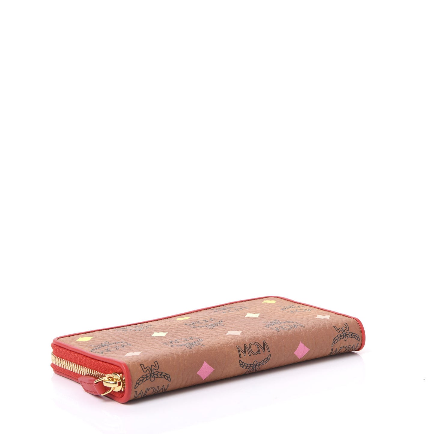 Skyoptic Visetos Zip Around Wallet Cognac Red