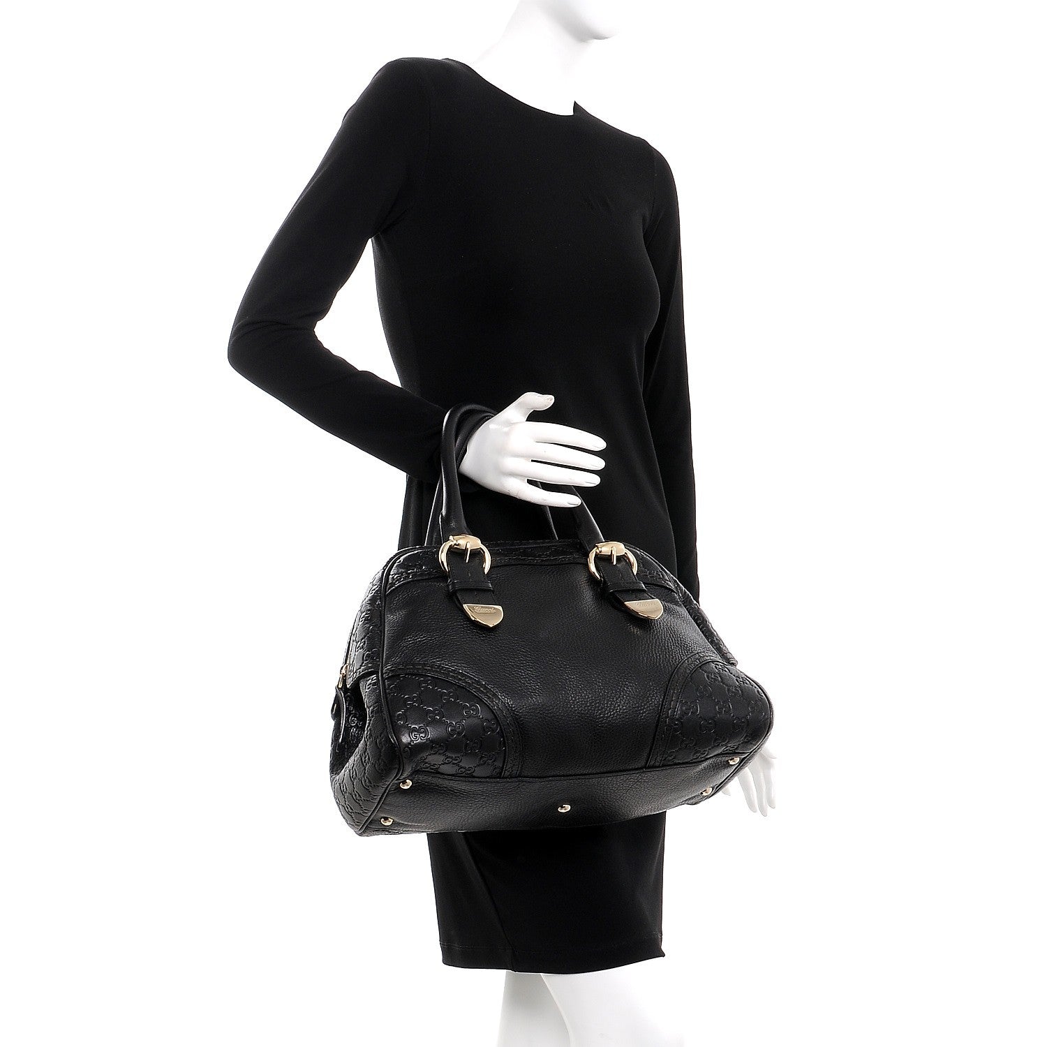 Gucci Guccissima Signoria Large Dome Bag Black 2 of 11