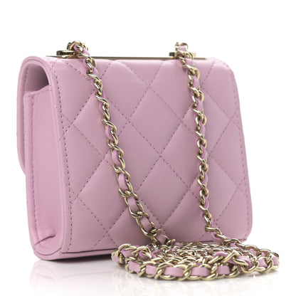 Chanel Lambskin Quilted Mini Trendy CC Clutch With Chain Light Pink 3 of 10