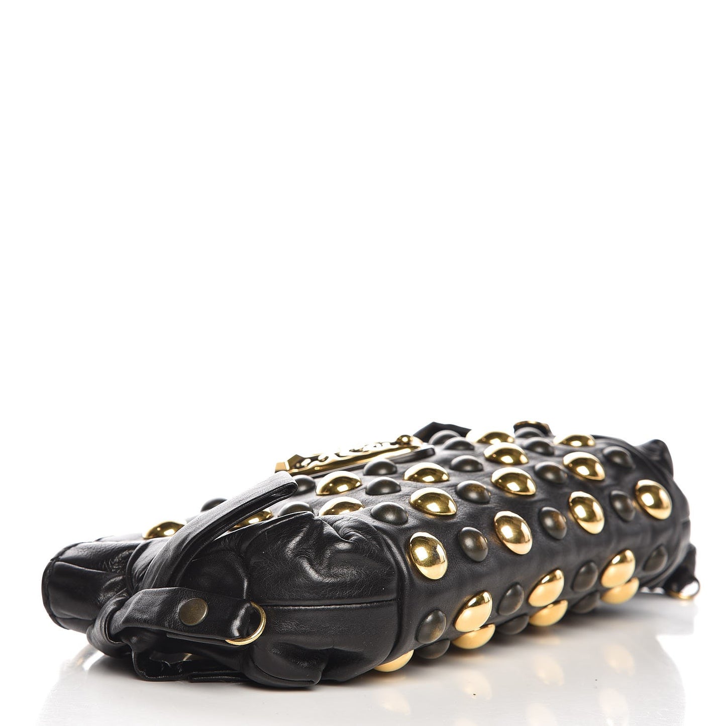 Calfskin Studded Babouska Clutch Black